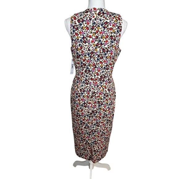 Maggy London NWT floral sleeveless sheath v-neck midi dress size 10 - Picture 4 of 10